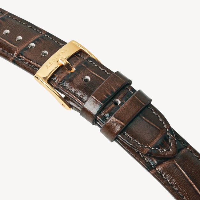 Mayfair® Classic Watch 23ct Gold Plated - Deep Shine Chestnut Croc