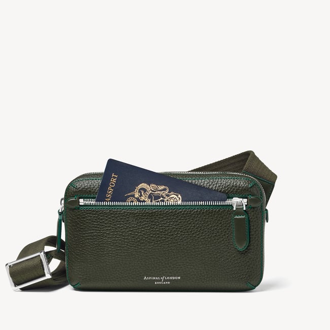 Reporter Compact Crossbody Forest Green Pebble