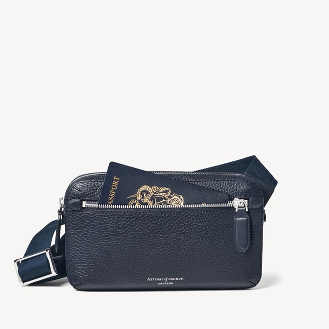 Reporter Compact Crossbody Navy Pebble