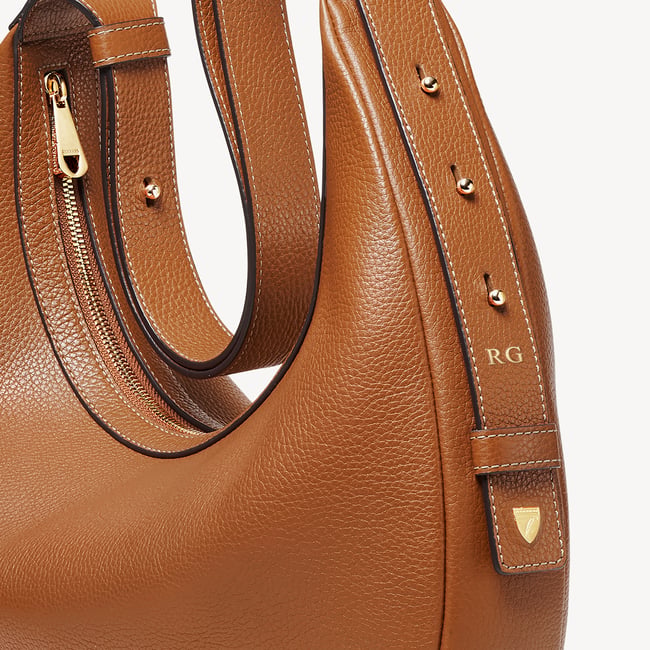 Soho Large Crescent Tan Milled Pebble
