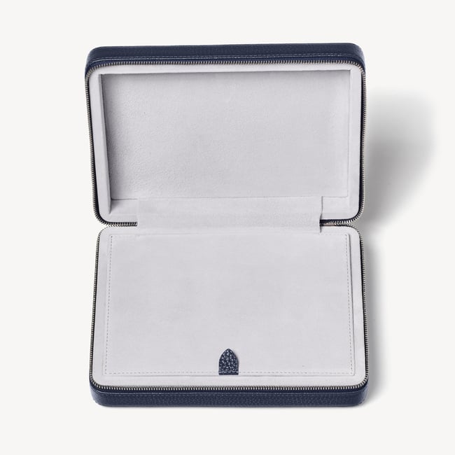 Large Travel Jewellery Case Navy Pebble
