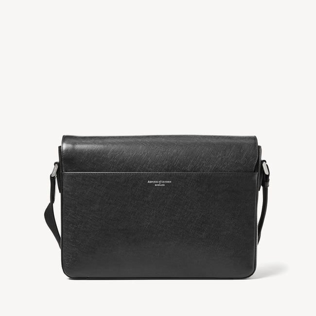 Slim Postman Messenger Black Saffiano