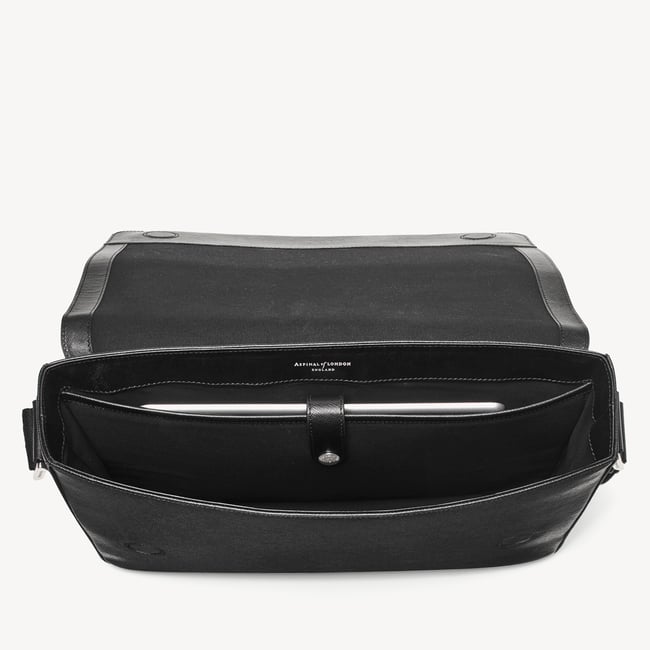Slim Postman Messenger Black Saffiano