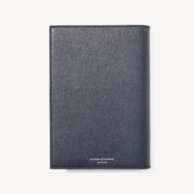 A5 Refillable Luxury Journal Navy Saffiano with Soft Suede Lining