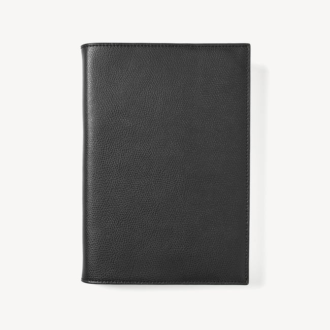 A5 Refillable Luxury Journal Black Soft Saffiano with Soft Suede Lining