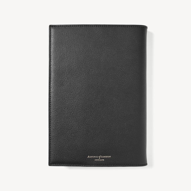 A5 Refillable Luxury Journal Black Soft Saffiano with Soft Suede Lining