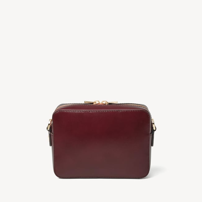 Camera Crossbody Merlot Woven Leather