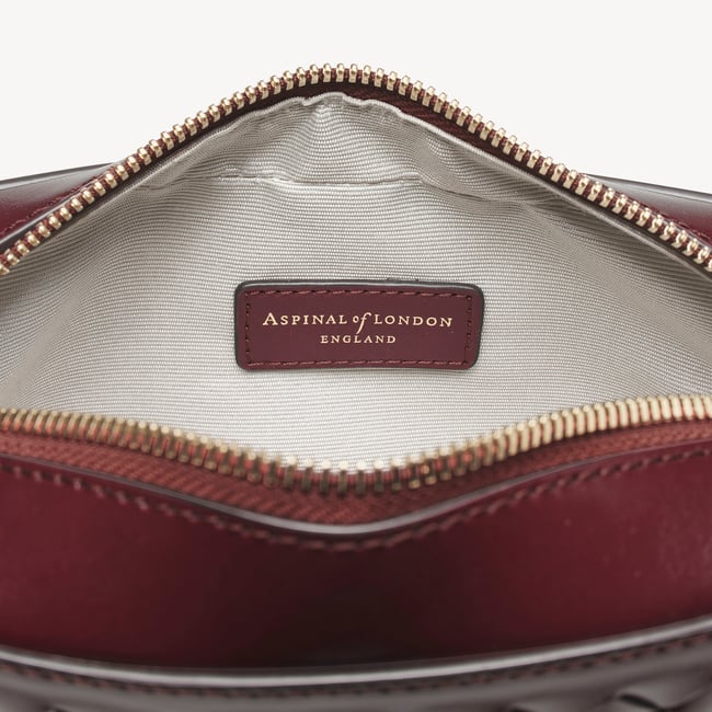 Camera Crossbody Merlot Woven Leather