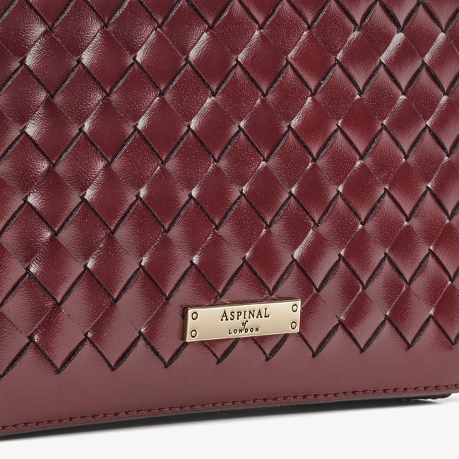 Camera Crossbody Merlot Woven Leather