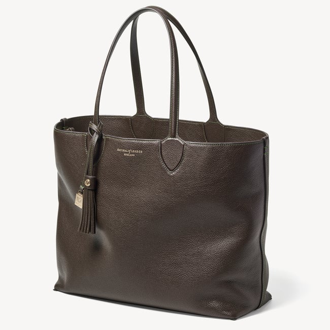 Hudson Tote Chocolate Milled Pebble