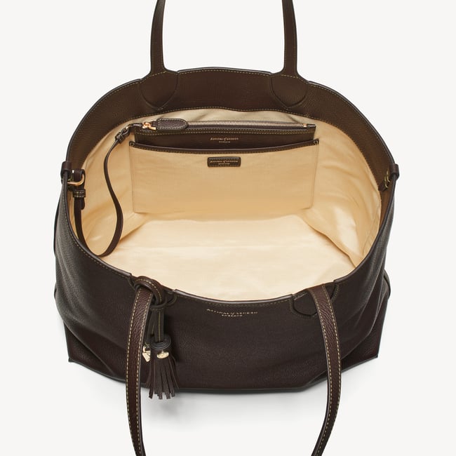 Hudson Tote Chocolate Milled Pebble