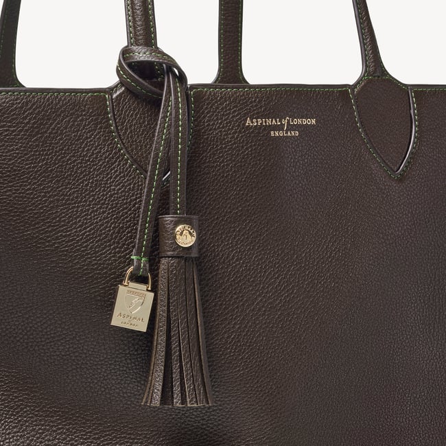 Hudson Tote Chocolate Milled Pebble