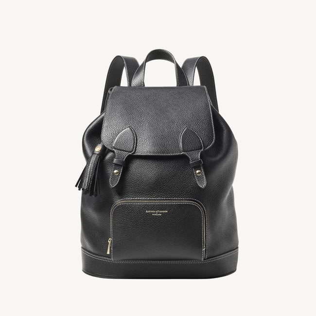 Hudson Medium Backpack Black Milled Pebble