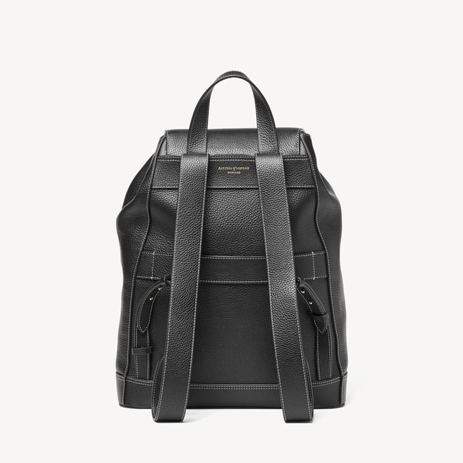 Hudson Medium Backpack Black Milled Pebble