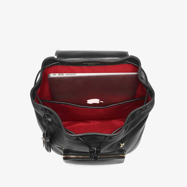 Hudson Medium Backpack Black Milled Pebble