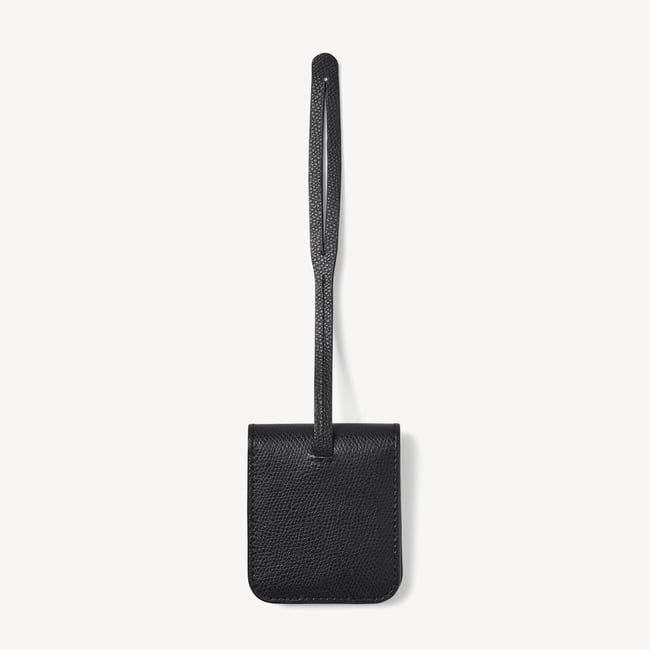 Travel Luggage Tag Black Soft Saffiano