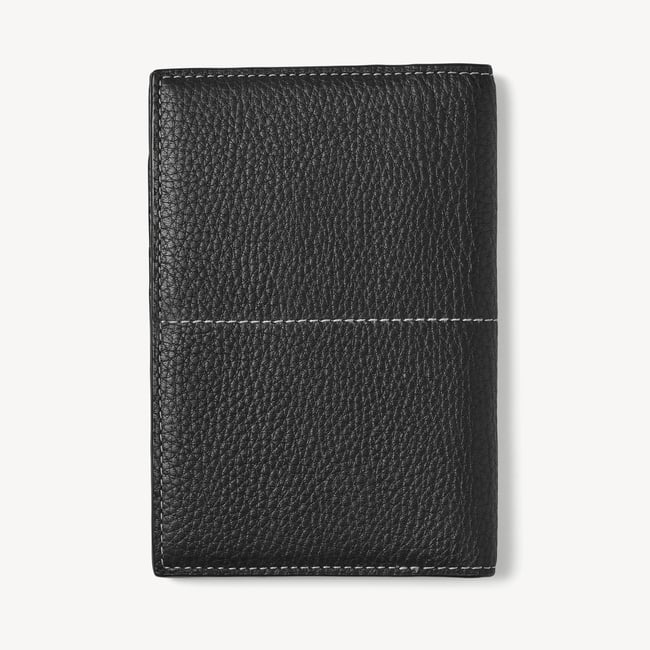 Hudson Passport Cover Black Milled Pebble