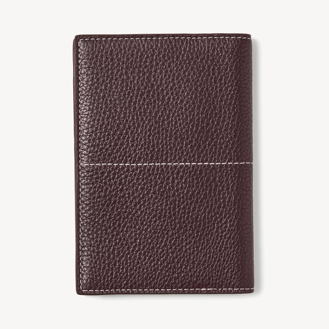 Hudson Passport Cover Wine Milled Pebble