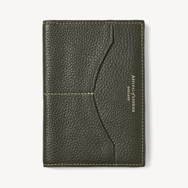 Hudson Passport Cover Forest Green Milled Pebble
