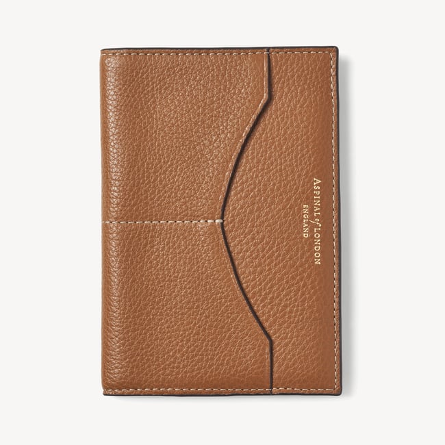 Hudson Passport Cover Tan Milled Pebble
