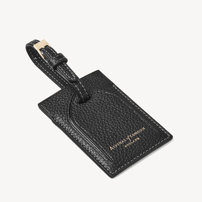 Hudson Luggage Tag Black Milled Pebble