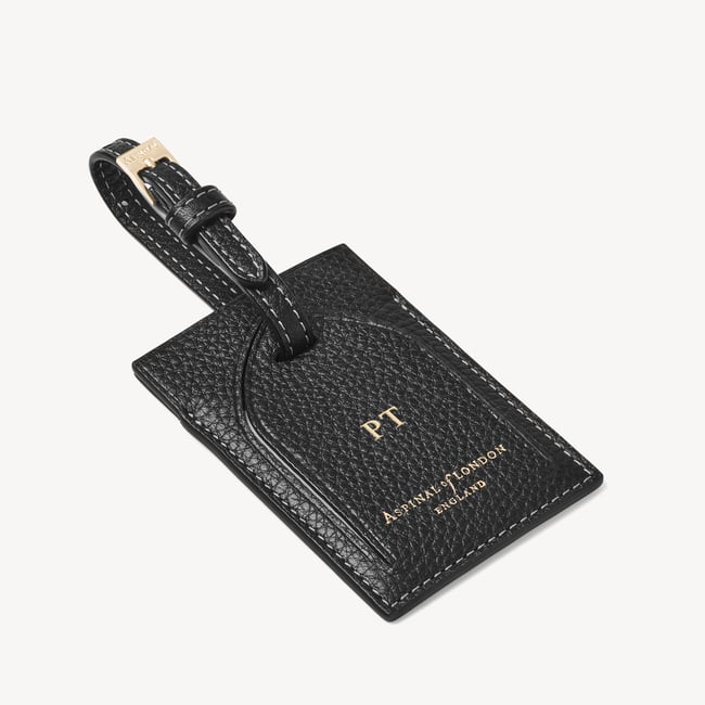 Hudson Luggage Tag Black Milled Pebble