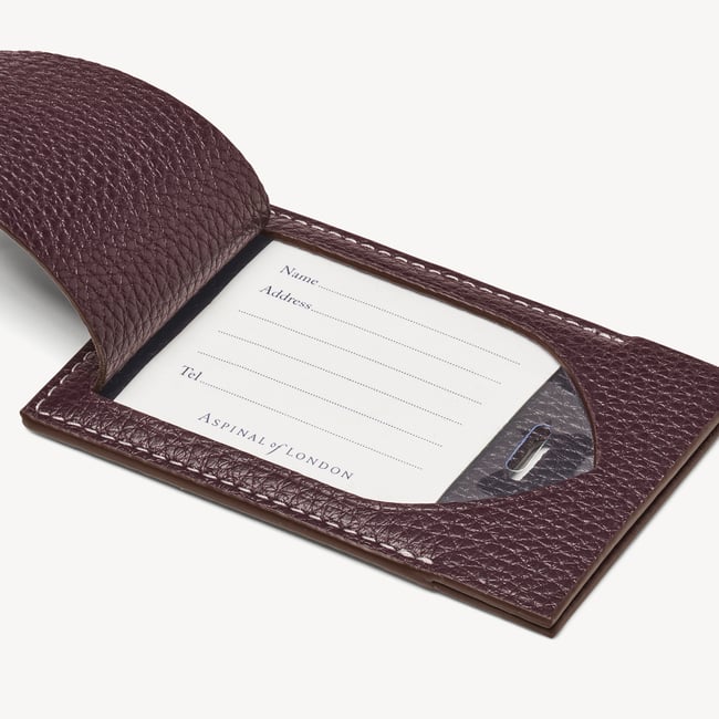 Hudson Luggage Tag Wine Milled Pebble