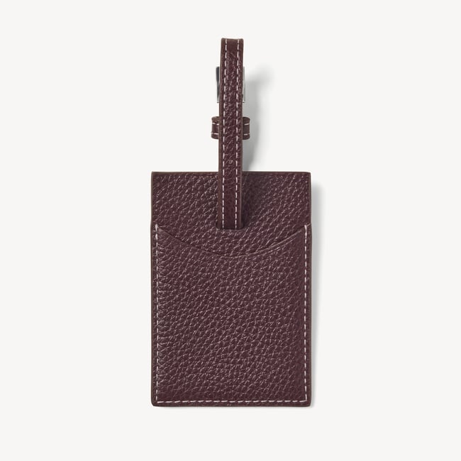 Hudson Luggage Tag Wine Milled Pebble