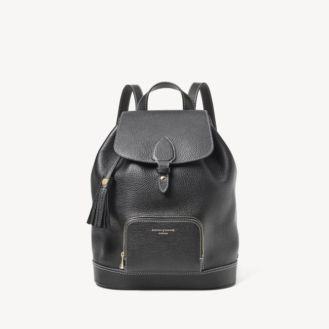 Hudson Small Backpack Black Milled Pebble