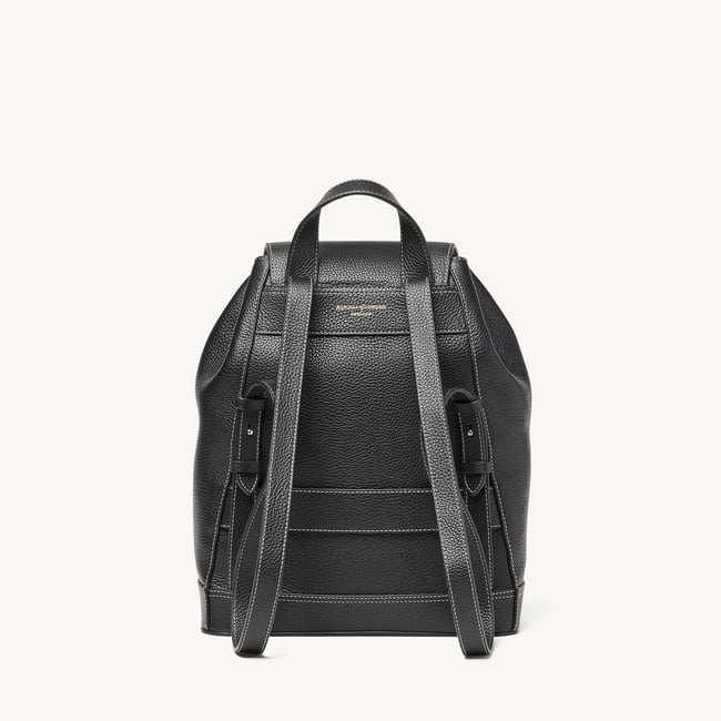Hudson Small Backpack Black Milled Pebble