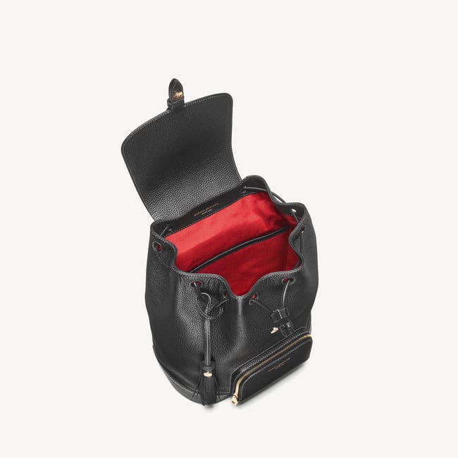 Hudson Small Backpack Black Milled Pebble