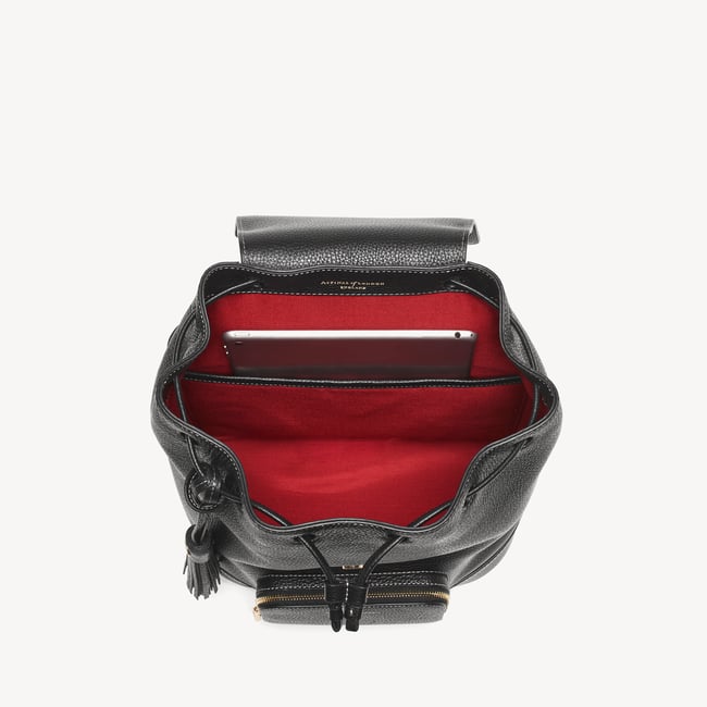 Hudson Small Backpack Black Milled Pebble