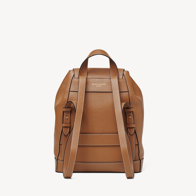 Hudson Small Backpack Tan Milled Pebble