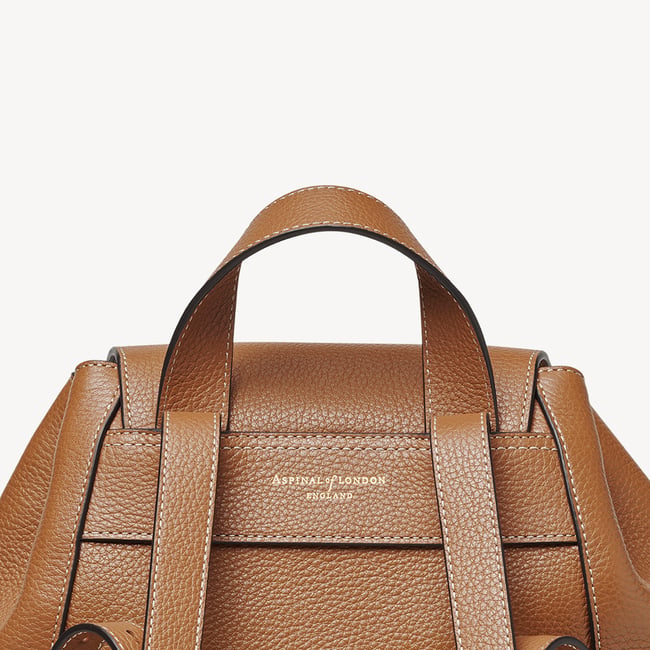 Hudson Small Backpack Tan Milled Pebble