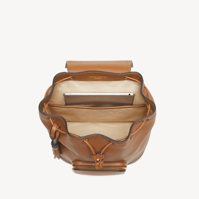 Hudson Small Backpack Tan Milled Pebble