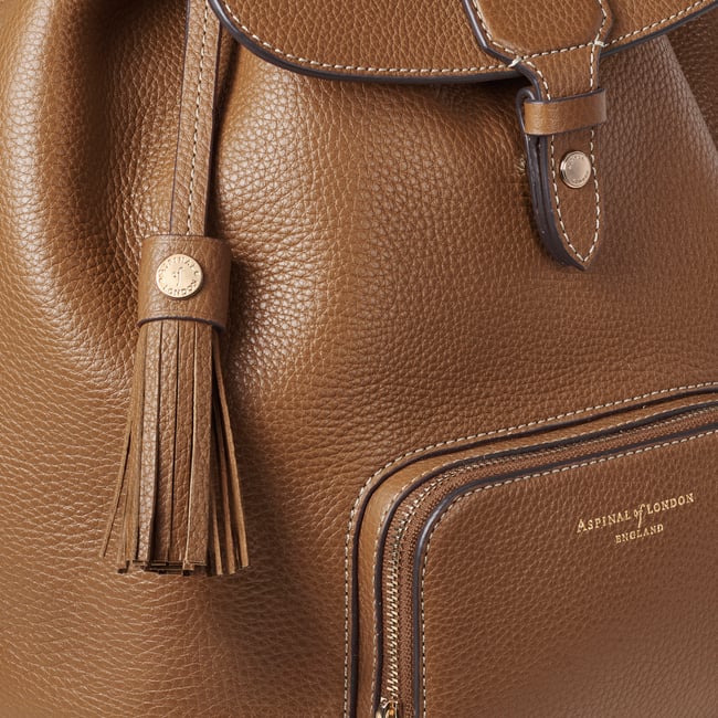 Hudson Small Backpack Tan Milled Pebble