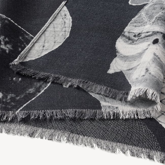 Merino & Silk Stole Monochrome Hot Air Balloons
