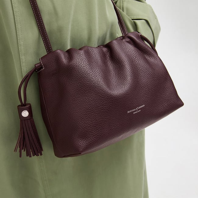 Soho Large Crossbody Pouch Wine Milled Pebble