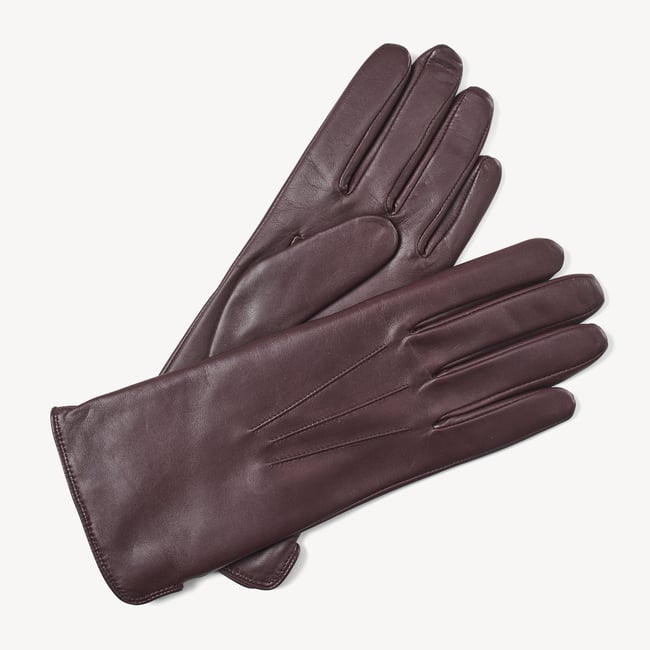 Women's Cashmere Lined Leather Gloves Fig Nappa
