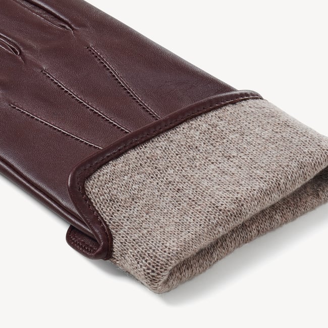Women's Cashmere Lined Leather Gloves Fig Nappa