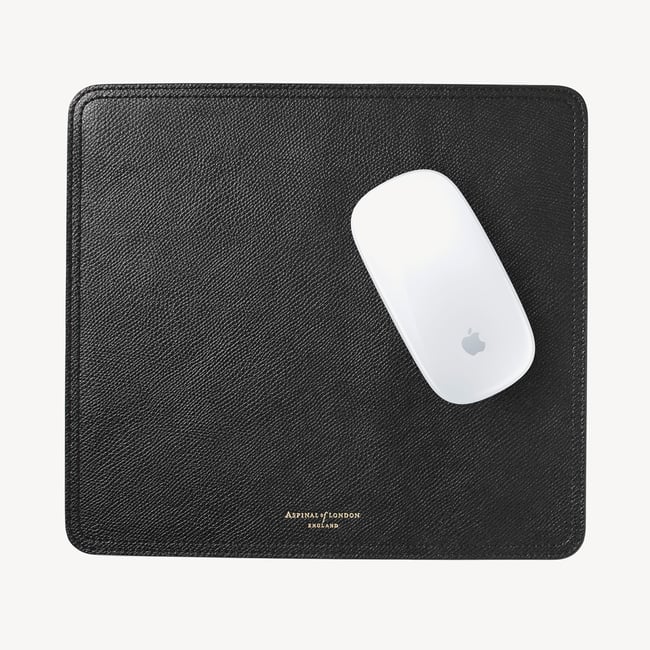 Travel Mouse Pad Black Soft Saffiano