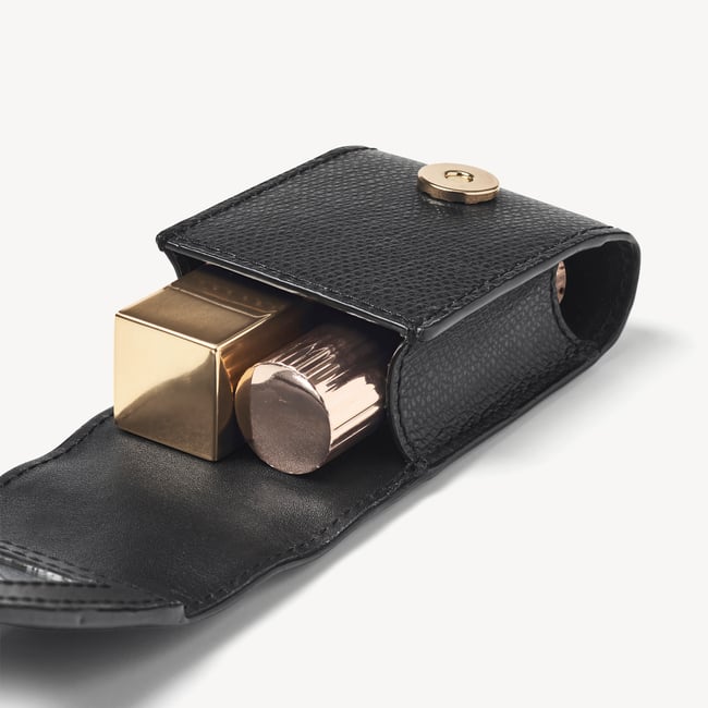 Duo Lipstick Case Black Soft Saffiano