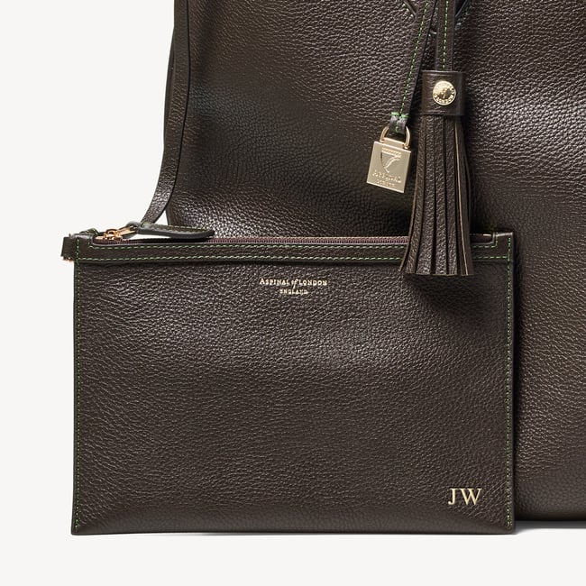 Hudson Tote Chocolate Milled Pebble