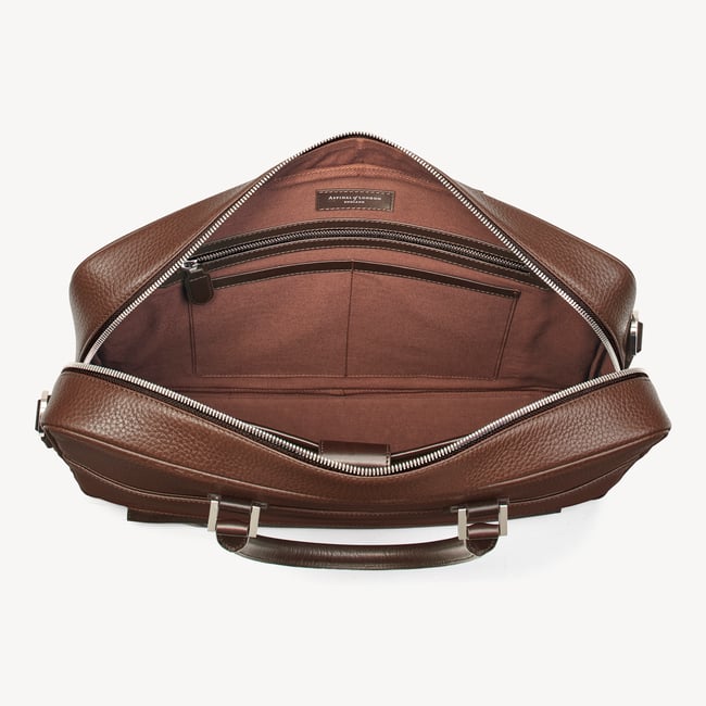 Mount Street Laptop Briefcase Tobacco Pebble