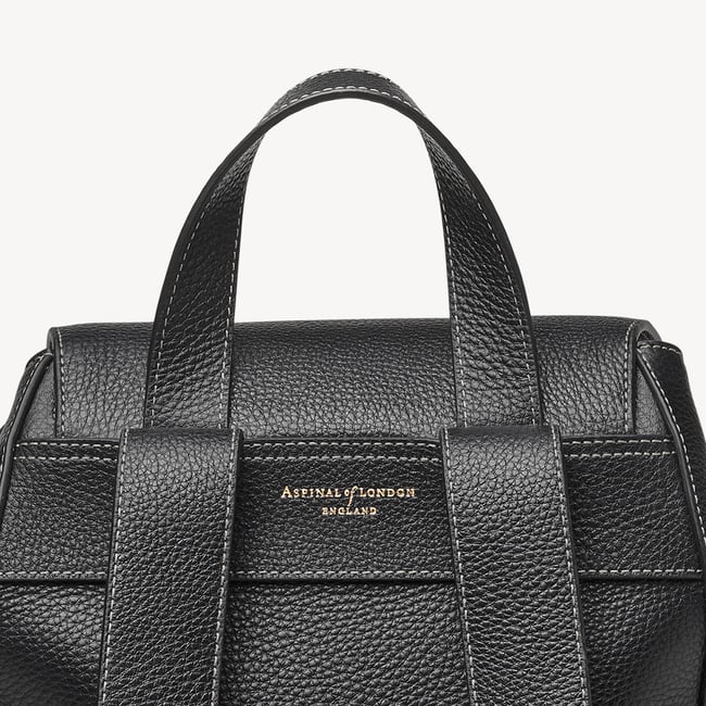 Hudson Medium Backpack Black Milled Pebble
