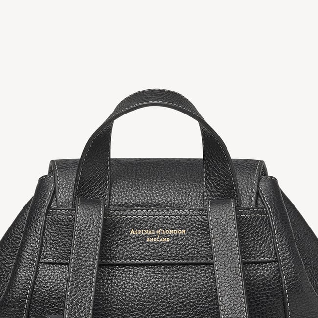 Hudson Small Backpack Black Milled Pebble