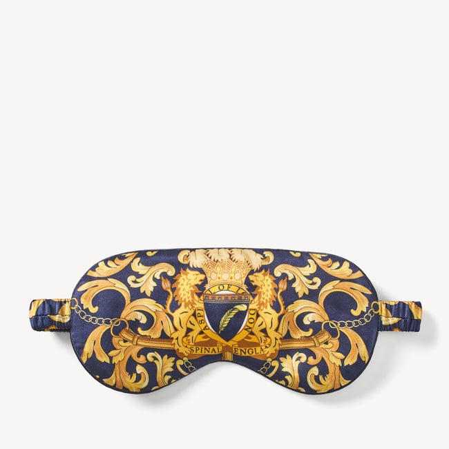 Silk Eye Mask Set Navy Signature Shield Pure Silk