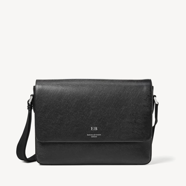 Slim Postman Messenger Black Saffiano