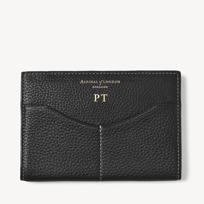 Hudson Passport Cover Black Milled Pebble