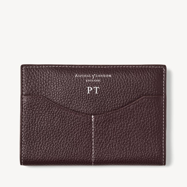 Hudson Passport Cover Wine Milled Pebble